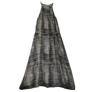 Eileen Fisher 100% Silk Sleeveless Dress Summer Maxi Daze Halter Large Belted